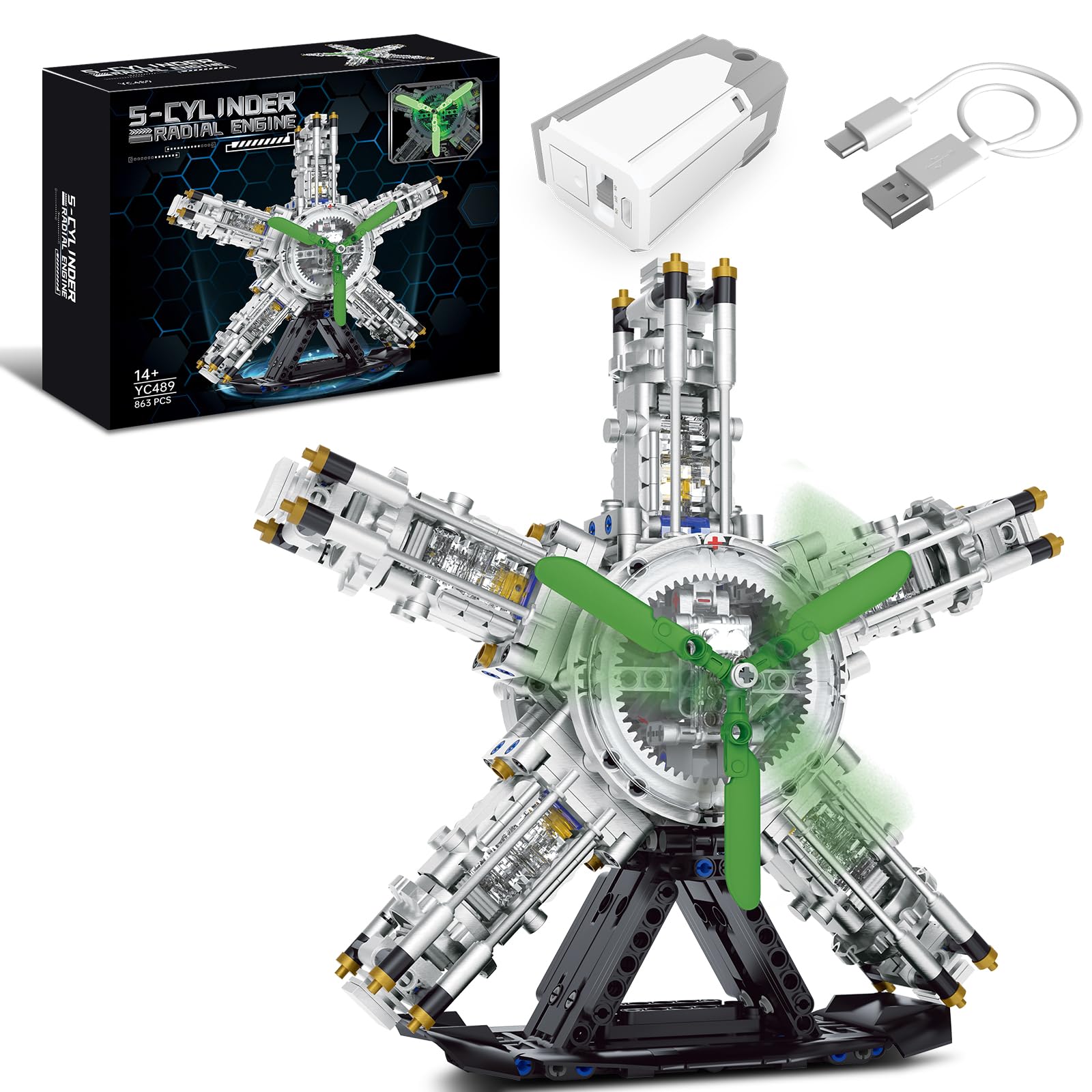 Amazon.com: BseSparklion 5-Cylinder Radial Engine Building Set